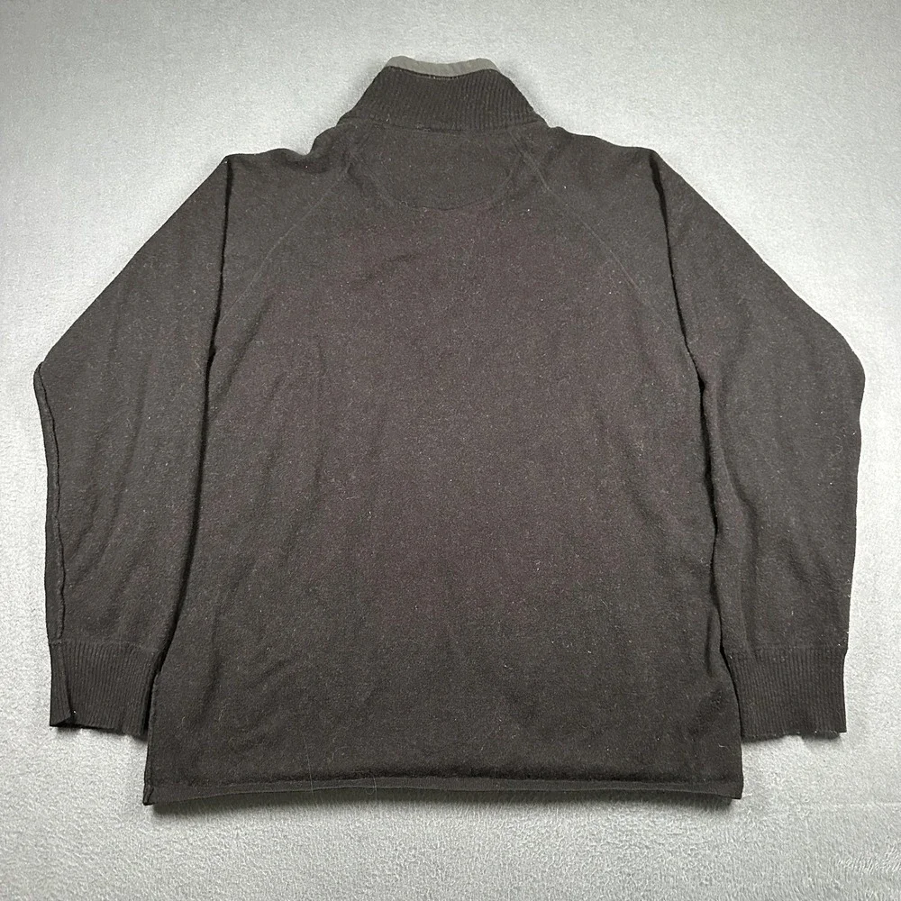 The North Face Sweater Mens Large Gray Cotton Wool 1/4 Zip Mock Neck Pullover‎